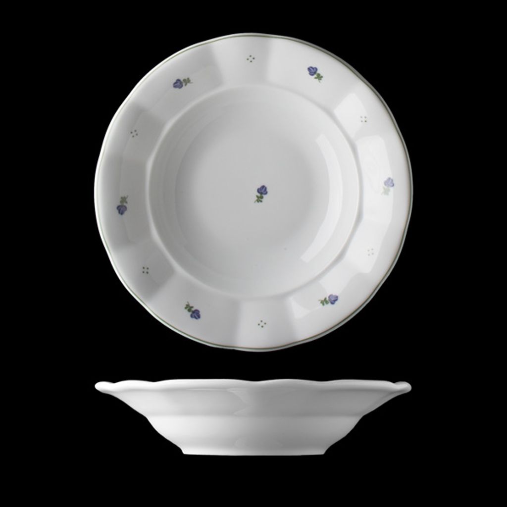 Talerz głęboki, czeska porcelana, kwiaty, 24 cm, G. Zdjęcie produktu 