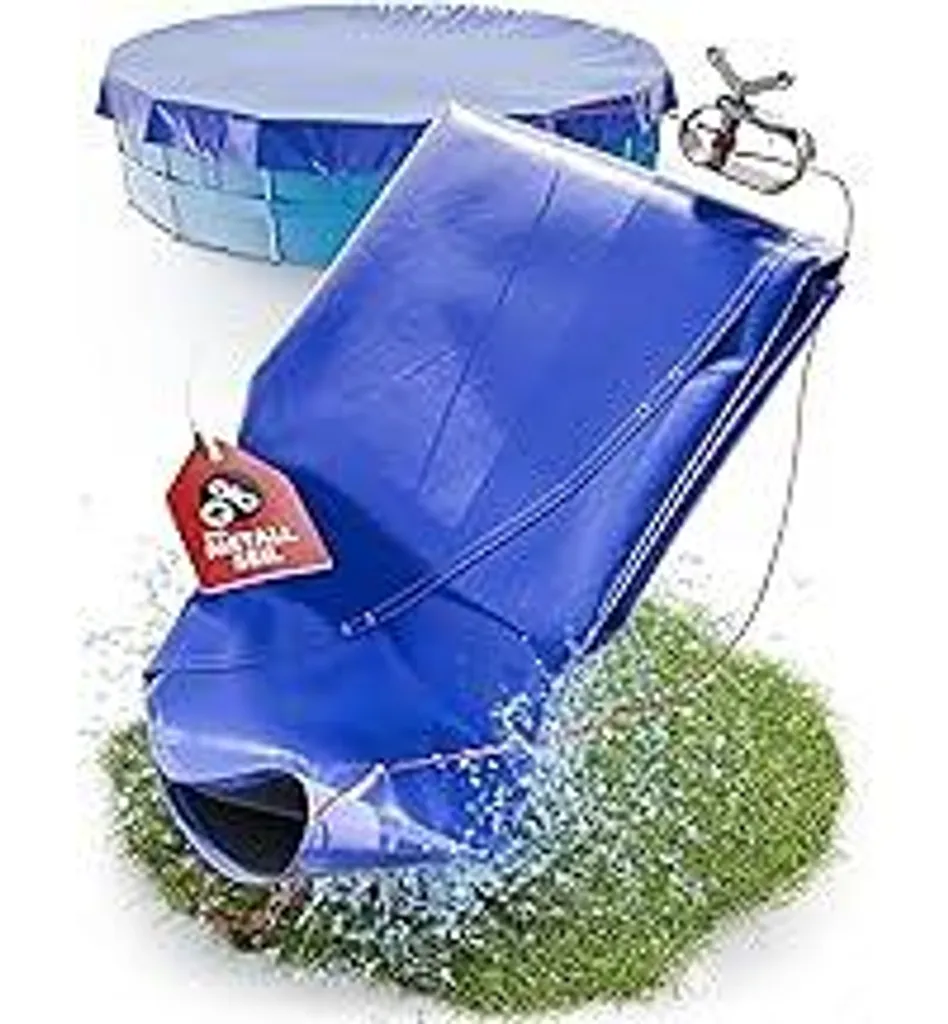 YUEPET Copertura Rotonda Per Piscina Per Cani E Bambini – Tessuto Oxford 420D Con Rivestimento Argento – Diametro 170,8 X 30,5 Cm – Pieghevole E Portatile