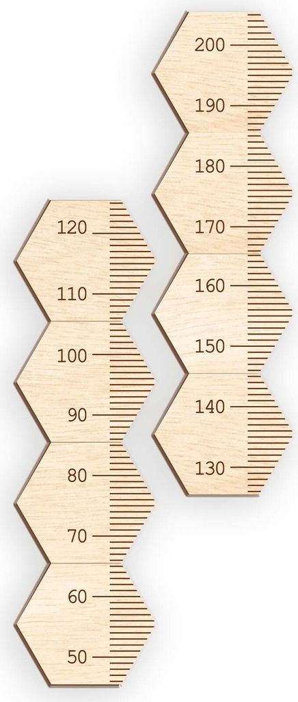 Vemkel Messlatte Kinder aus Holz „Waben-Design“ – Produktbild 