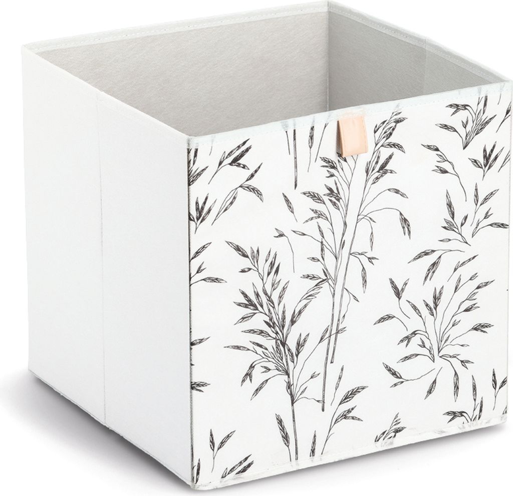 ZELLER Aufbewahrungsbox für Flachs weiß mit Motiv Textil 32x32x32cm