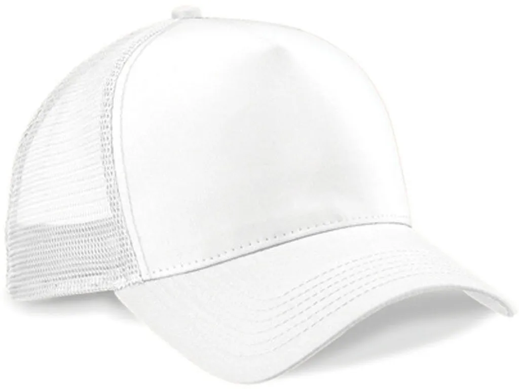 Beechfield B640 Snapback Trucker Bianco - Essenzialità Retro 5-Panel