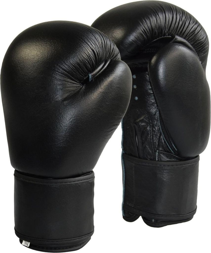 TEKKA BUDO Boxhandschuhe Top-Modell schwarz Echtleder 14 Oz - Gepolsterte Trainingshandschuhe - Fitness, Sparring und Wettkampf - Ergonomisch - Uni...