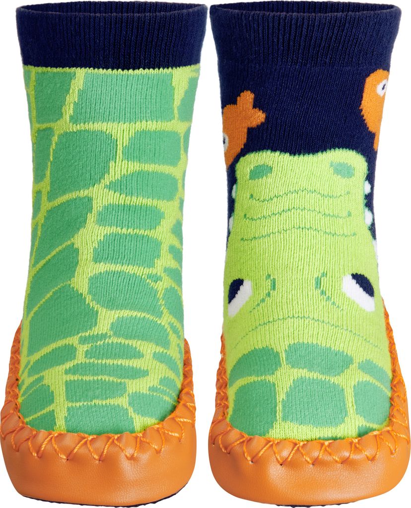 Playshoes - Hausschuhe für Kinder - Krokodil - Grün