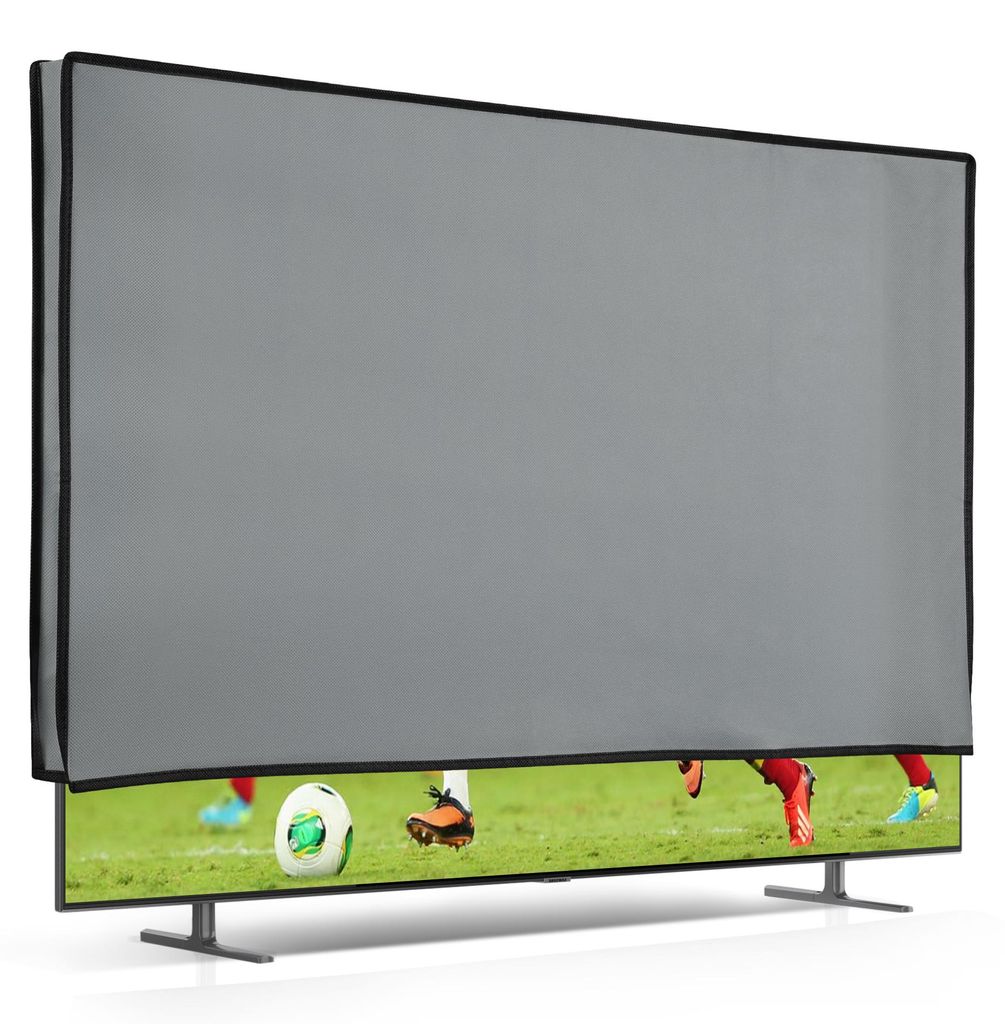 kwmobile 55" TV Abdeckung Indoor - Fernseher Hülle Bildschirmschutz Abdeckung - TV Bildschirm Staubschutzhülle - Fernsehabdeckung - Hellgrau
