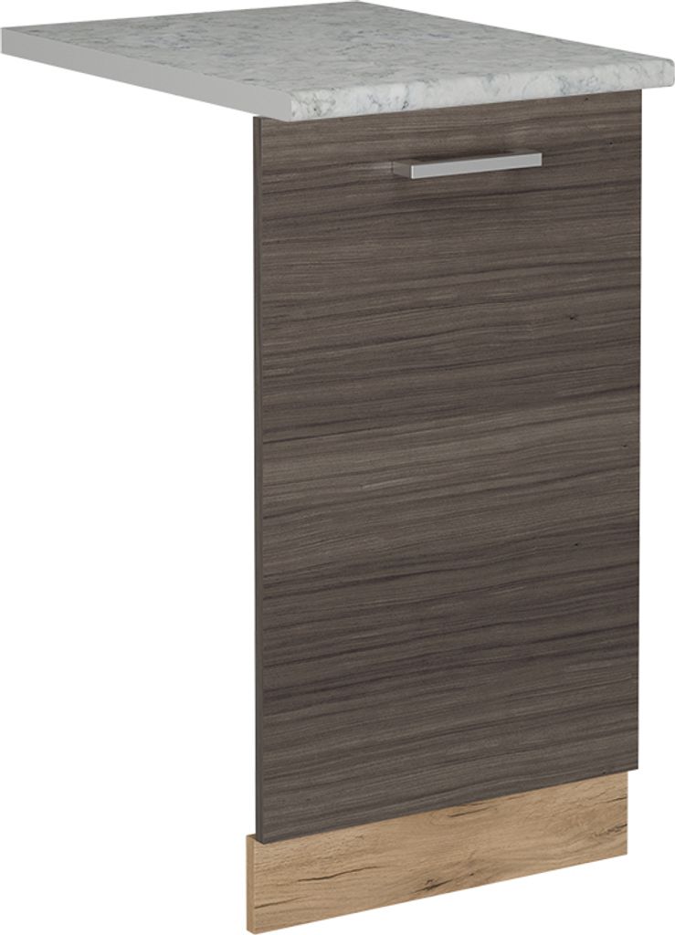 Vicco Geschirrspülblende R-Line, 45 cm , AP Marmor, Edelgrau/Goldkraft Eiche