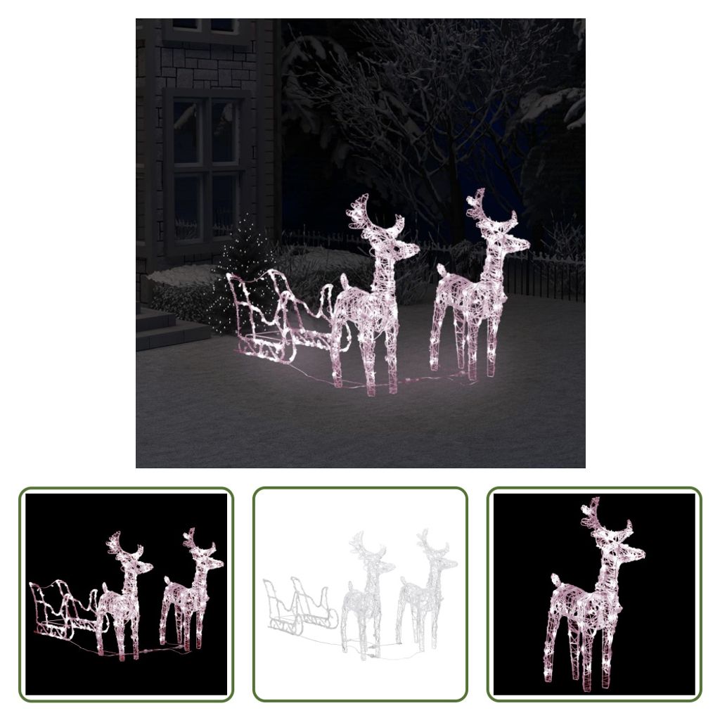The Living Store Vianočná dekorácia sob a sane 160 LED 130 Obrázok produktu 