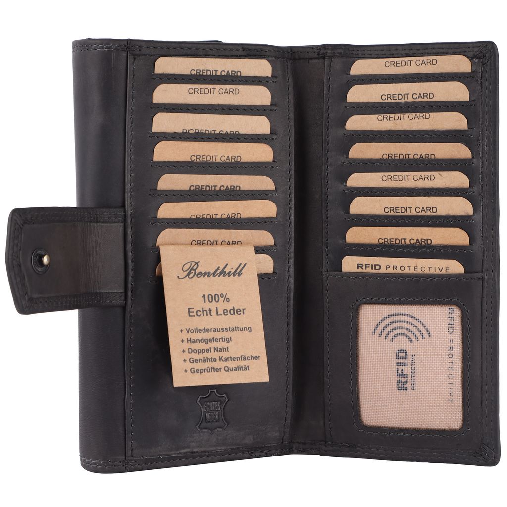 Damen Echtleder Portemonnaie XXL mit RFID Schutz