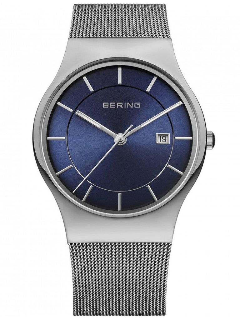 BERING Classic Herrenuhr silber/blau 11938-003 Produktbild 