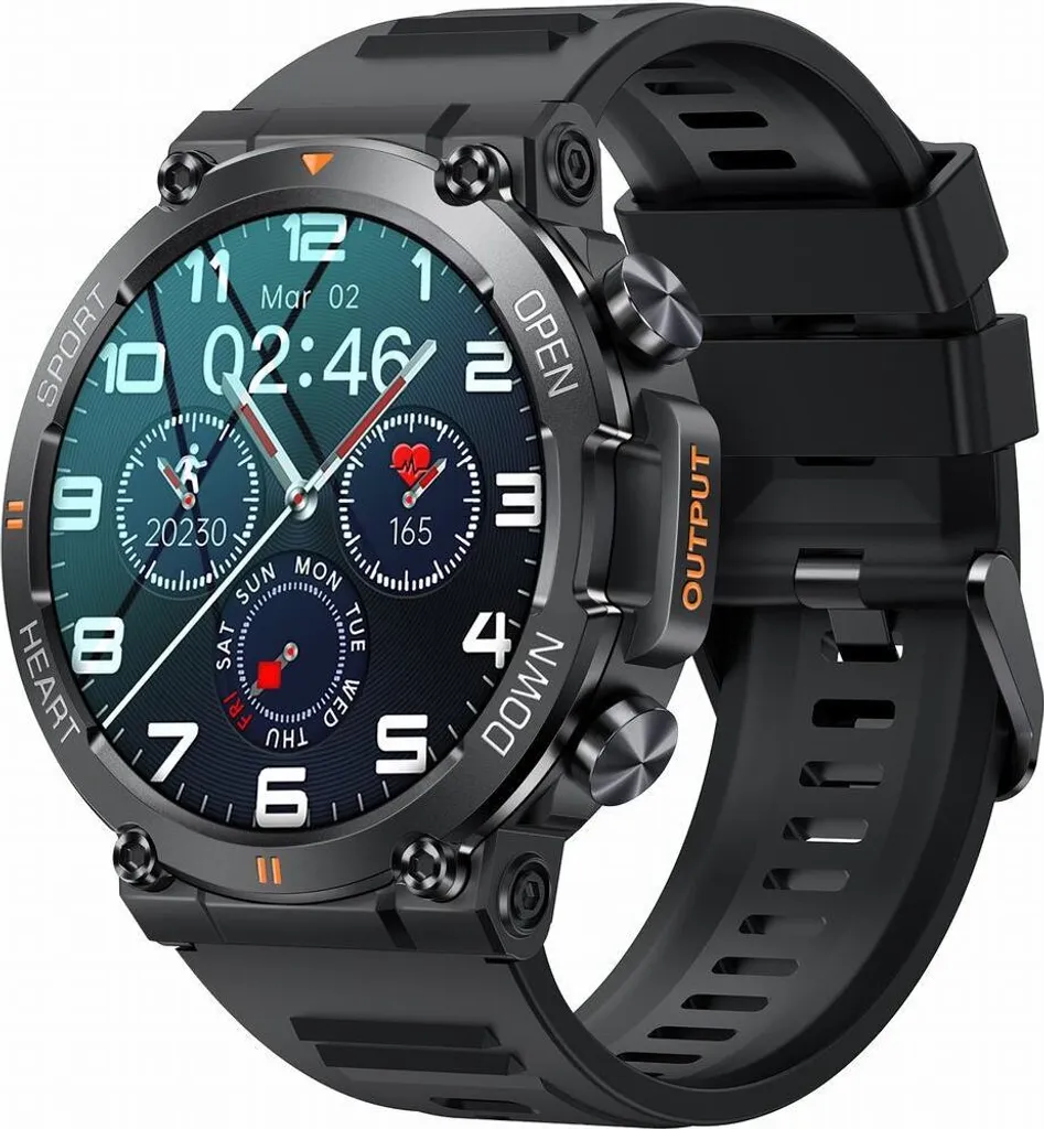 Montre intelligente Gravity Obbonyoo - Idéale pour Sport et Bureau Noir