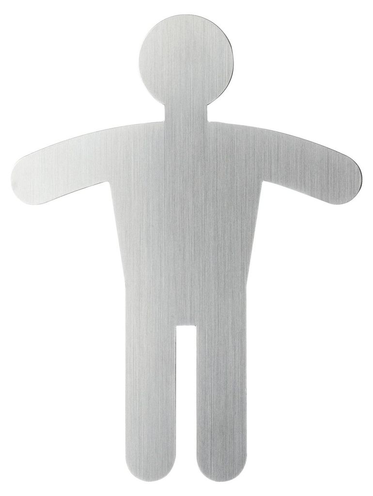 DURABLE PICTO WC-Symbol Herren 90x120 mm, 495123 silber