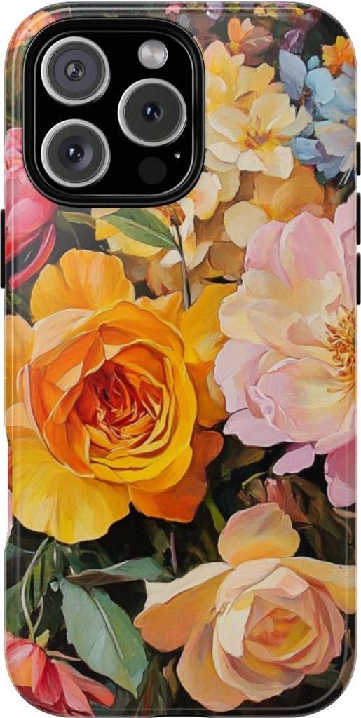 Buntes Blumenstrauß-Gemälde – Hülle Kompatibel mit iPhone 16 Pro Max