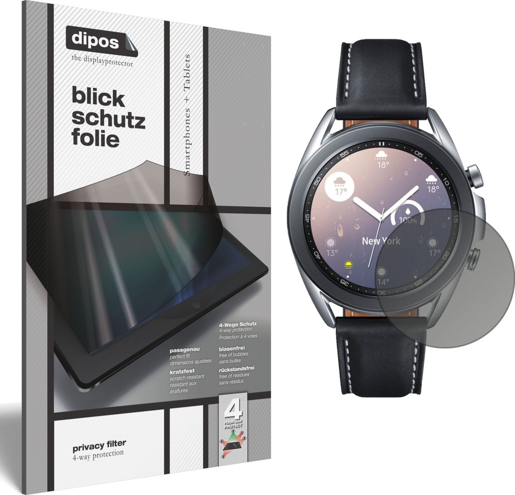 Blickschutzfolie für Samsung Galaxy Watch 3 (45mm) matt Schutzfolie Folie Display Schutz dipos