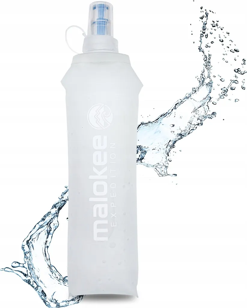 Gourde pliable silicone 500 ml blanche - Ultra légère et sans fuite