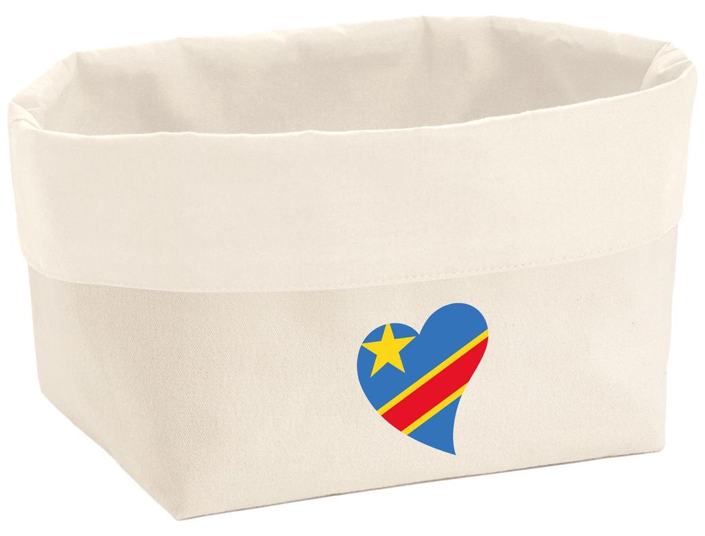 Huuraa Organizer Kongo Flagge Herz 8 Liter Large Canvas Baumwolle Utensilo Geschenkidee