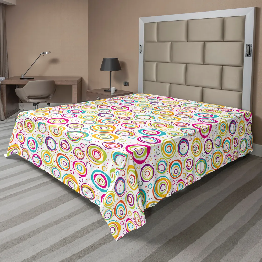 Drap de lit infroissable et résistant aux lavages Bubble Rings 266x260