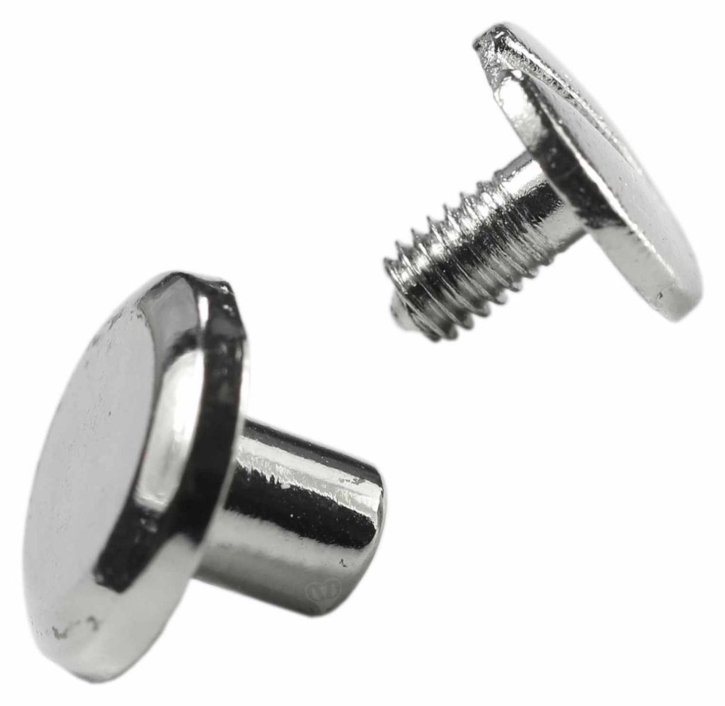 10 Metall Schraubnieten abgeschrägt, silbern 10x4x6-8mm B