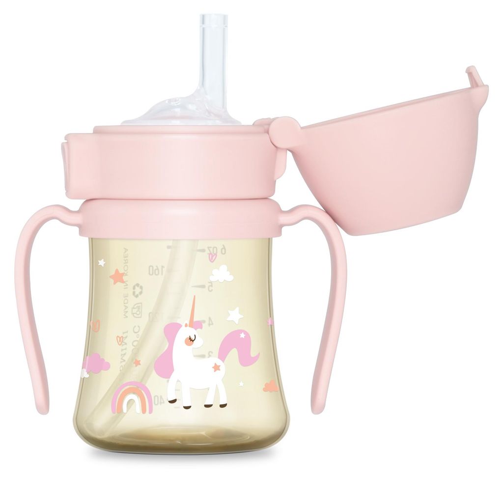 GROSMIMI PPSU tréningový pohárik so slamkou Unicorn Pink Obrázok produktu 