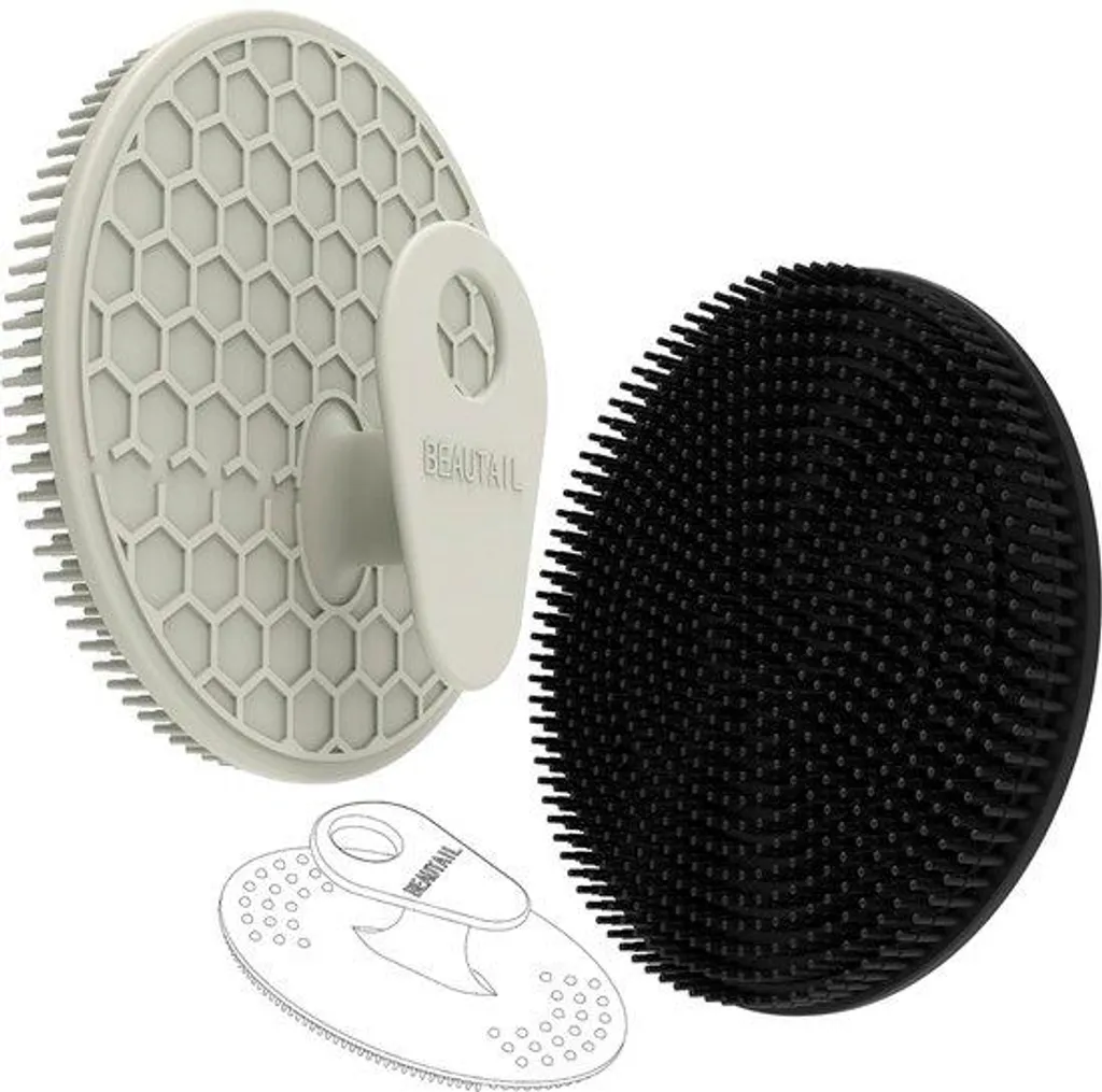 Fini les irritations : brosse silicone douce noir gris pour peau réactive