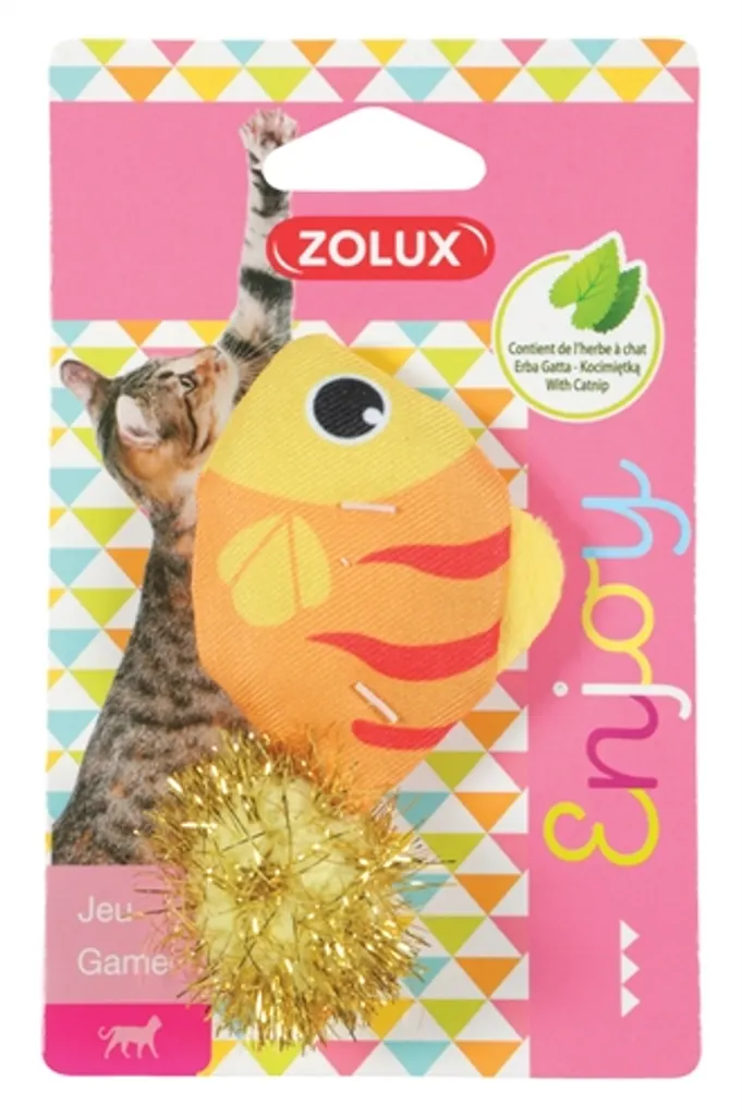 Zolux Gioco Gatto Pesce Lovely con Erba Gatta e Pompon | Outlet