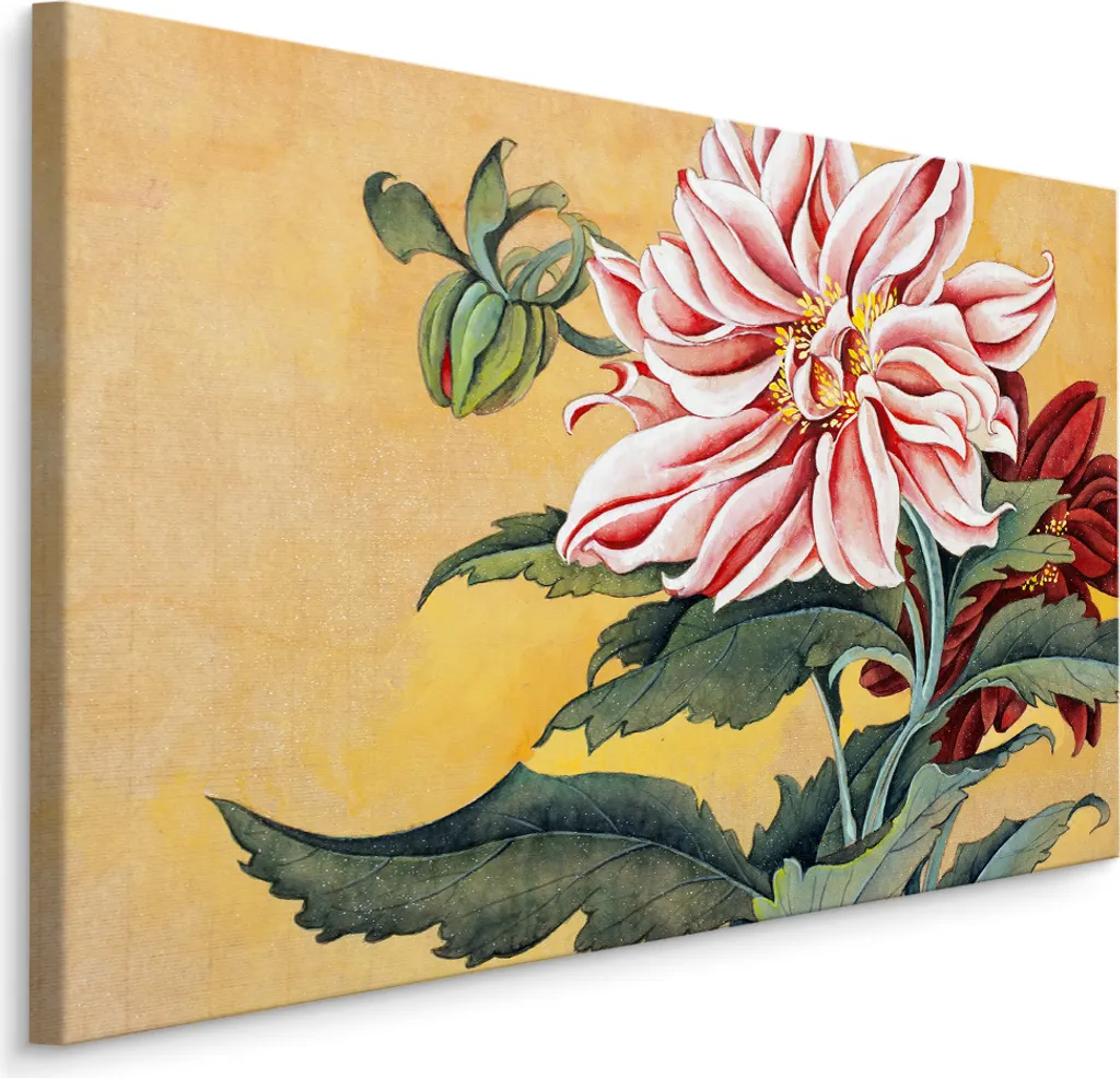 Decorazione Parete Peonie XXL 90x60 - Carta da Parati su Tela Arte
