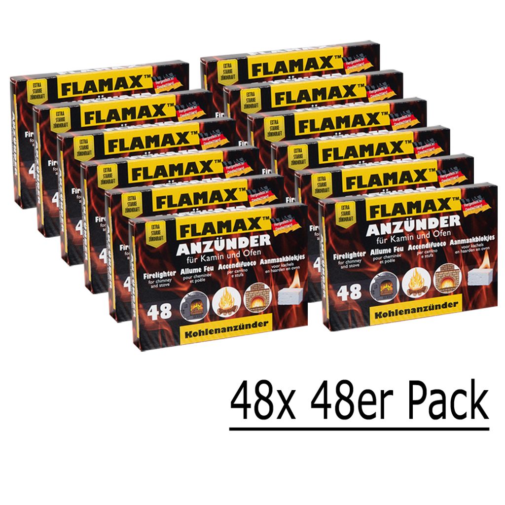 10x Flamax/Drachenfeuer Kamin und Ofenanzünder 48er Pack 