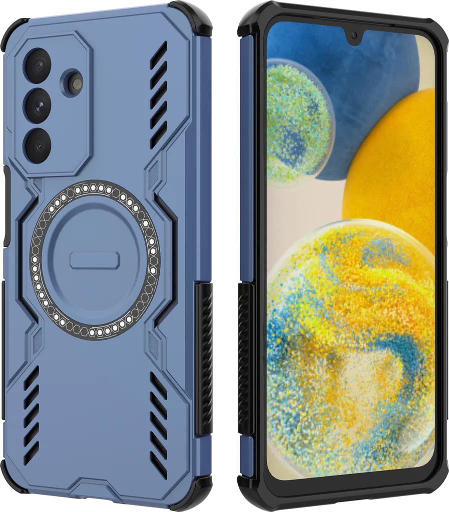 Custodia magnetica per Samsung Galaxy A26, paraurti ibrido in PC e TPU, fori di ventilazione per la dissipazione del calore custodia Blu
