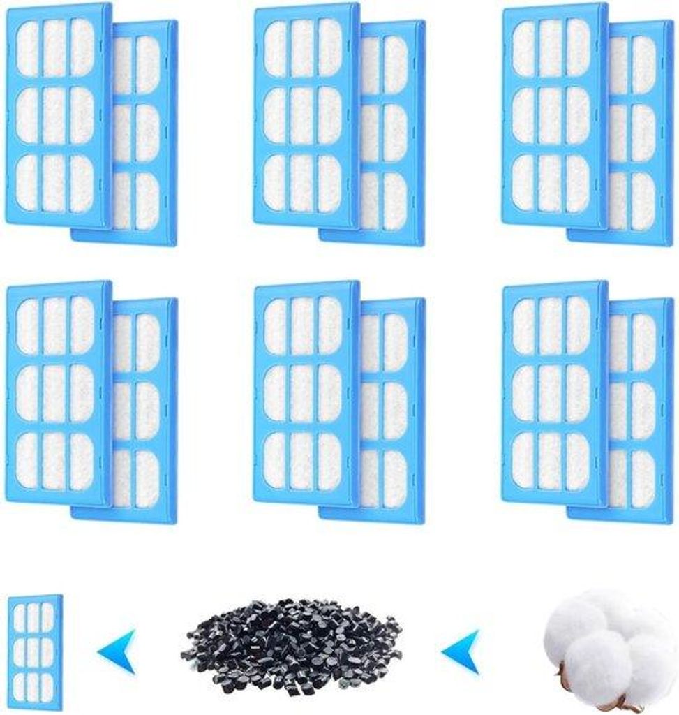 Katzen- und Hundebrunnenfilter-Set mit Aktivkohle (12er Pack)