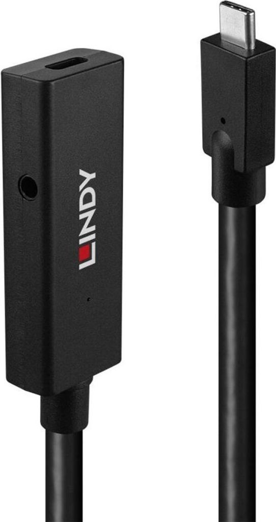 USB 3.2 Gen 2 Aktivverlängerungskabel, USB-C Stecker > USB-C Buchse (schwarz, 5 Meter)