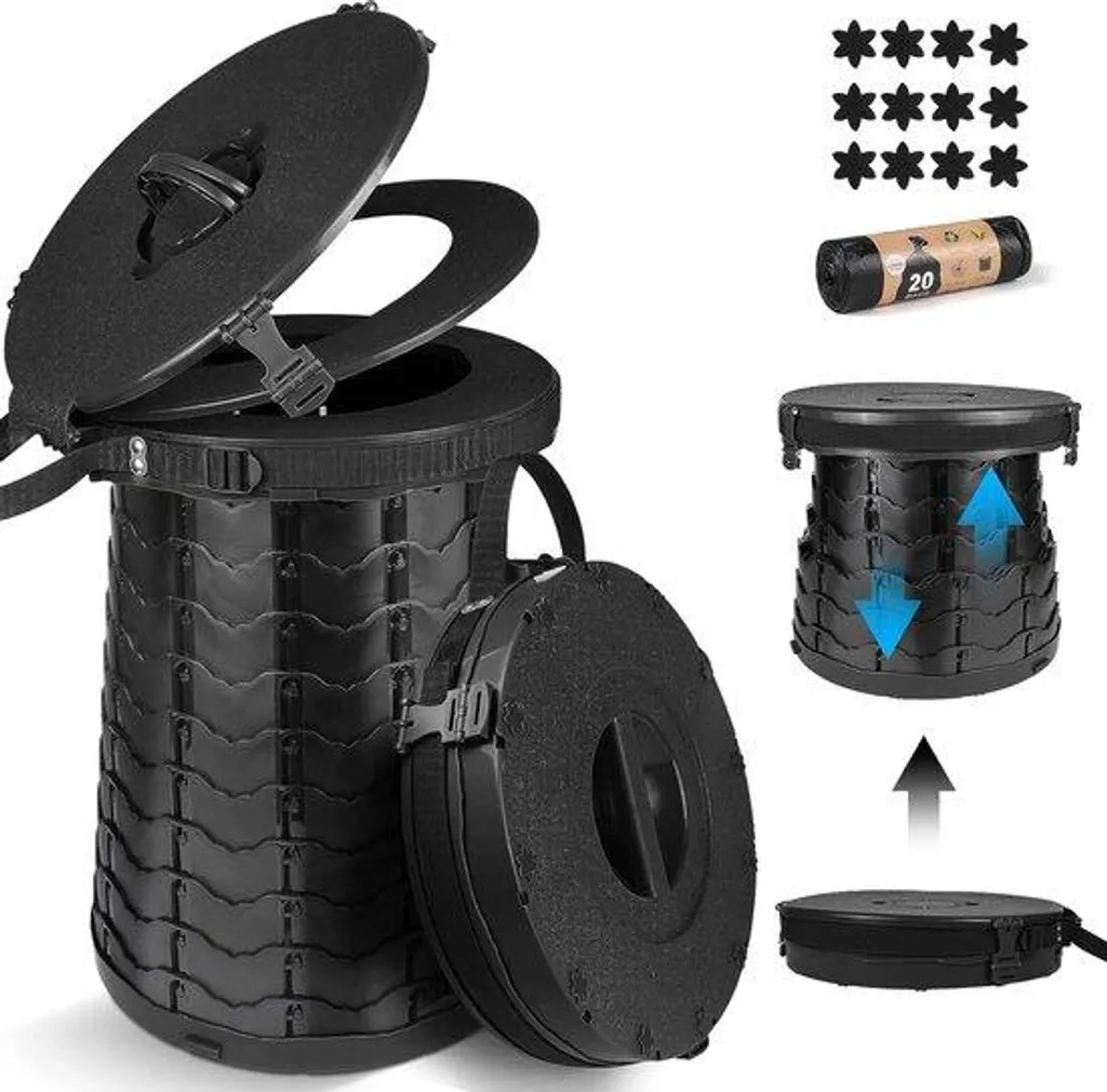 Stop inconfort : toilettes portables réglables 300kg pour camping et auto