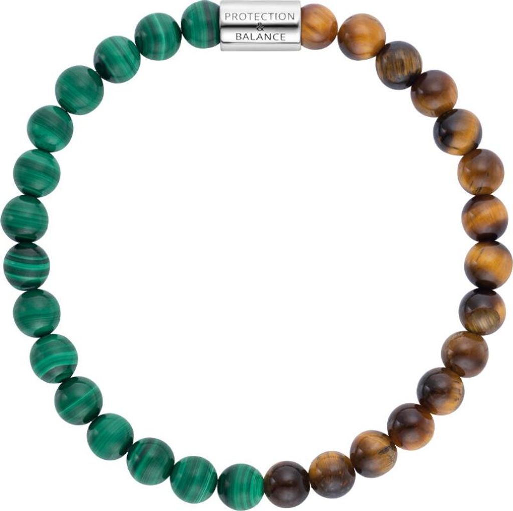 Engelsrufer Armband ERB-HEAL-ML-TE-S mit Malachit und Tigerauge, Größe S