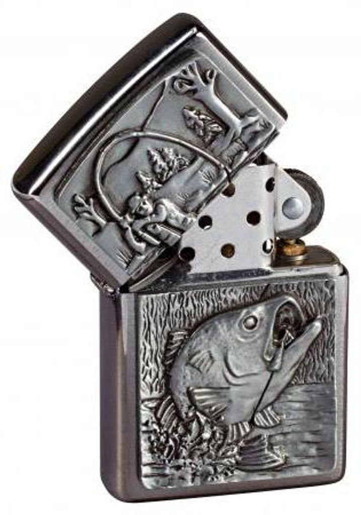 Zippo Feuerzeug 2000407 Bass Fishing Emblem Benzinfeuerzeug Produktbild 