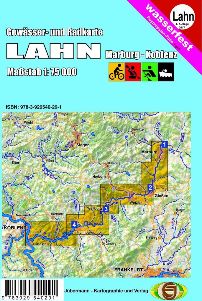 Gewässerkarte Lahn 1:75 000