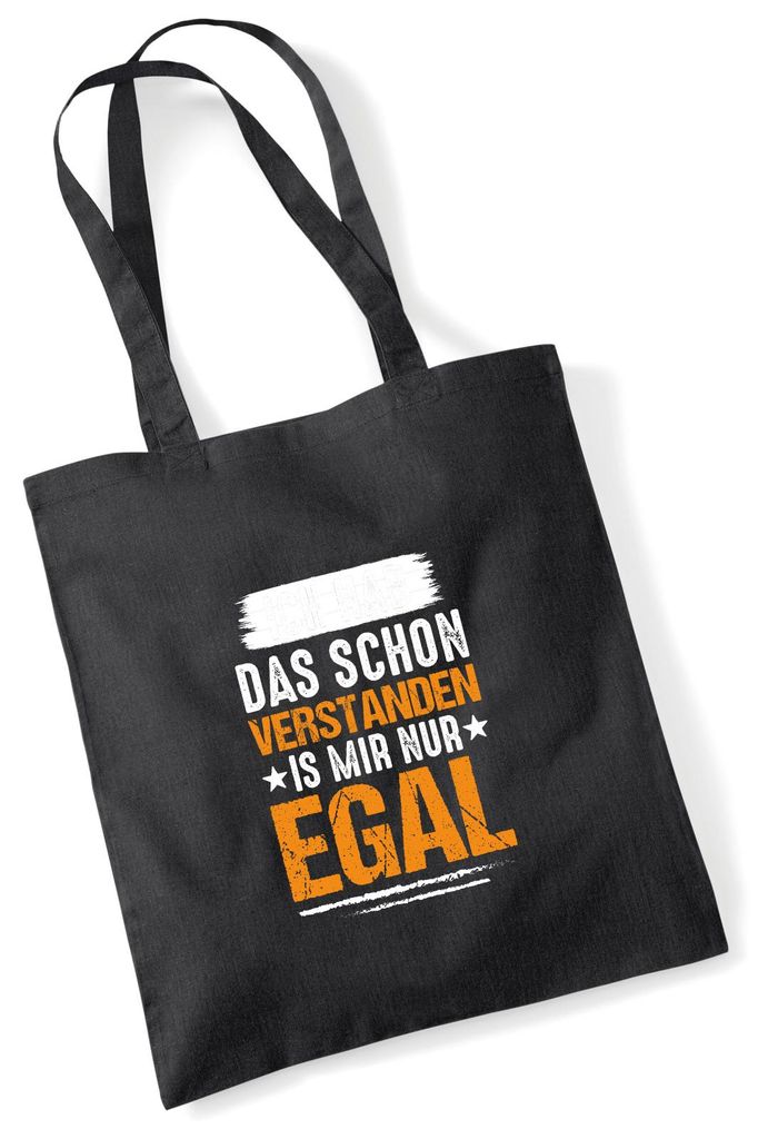 Huuraa Jutebeutel Hab das schon verstanden ist mir nur egal 10 Liter Black Baumwolle Tasche Geschenkidee
