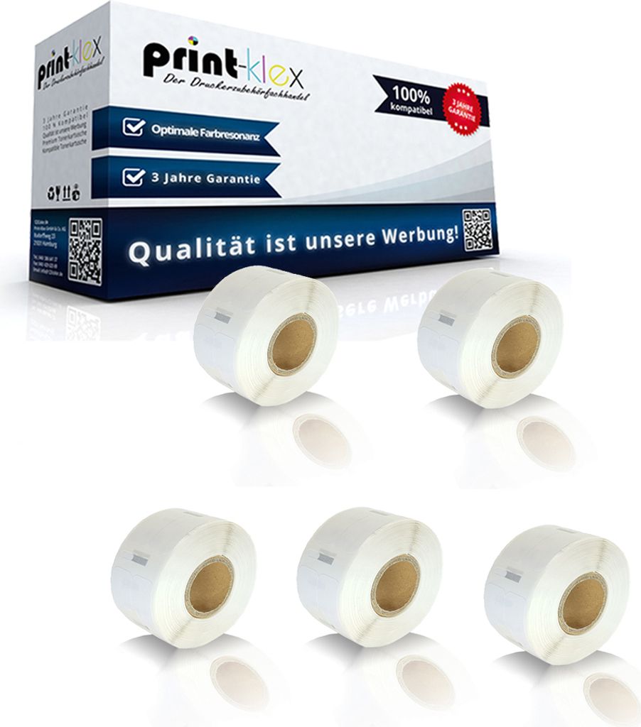 5x Kompatible Etiketten-Rollen für Dymo 11353 Labelwriter 310 Labelwriter 320 Labelwriter 330 Labelwriter 330 Series Labelwriter 330 Turbo 11353 S...
