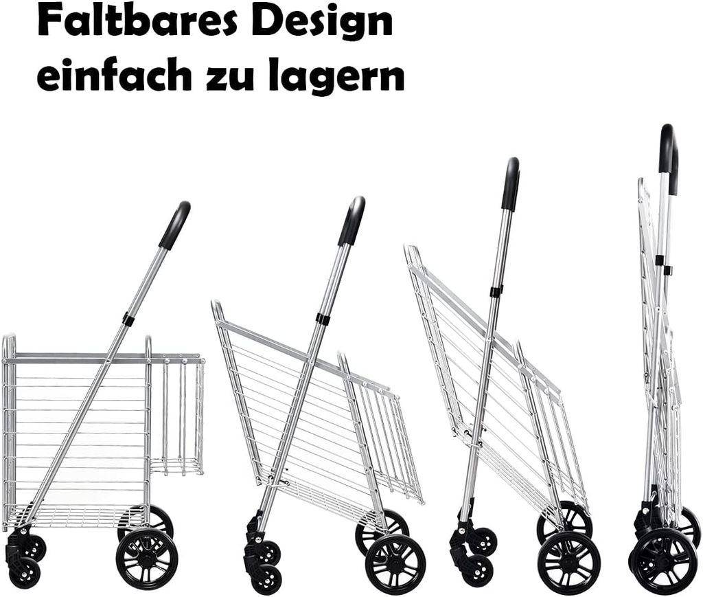 GOPLUS Klappbarer Einkaufswagen, Einkaufstrolley mit Produktbild 3