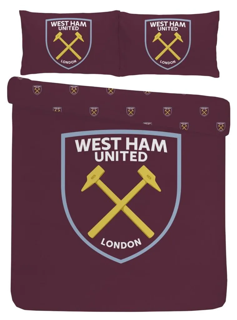 Parure de lit bordeaux West Ham United FC AG4156 pour lit double 2 places