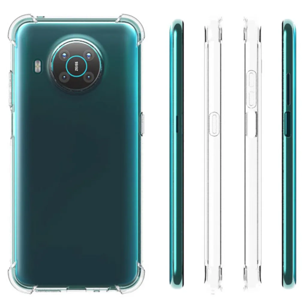 REY Pack 3X Pellicola salvaschermo e Cover per Nokia X10 - X20, Vetro temperato e Silicone TPU ad Alta Resistenza