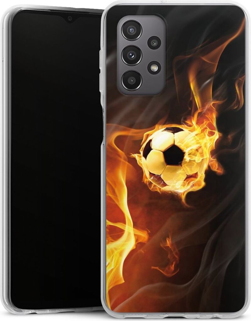 DeinDesign Handyhülle für Samsung Galaxy A23 5G Silikon Hülle Case Smartphone Schutzhülle Ball Feuer Fußball