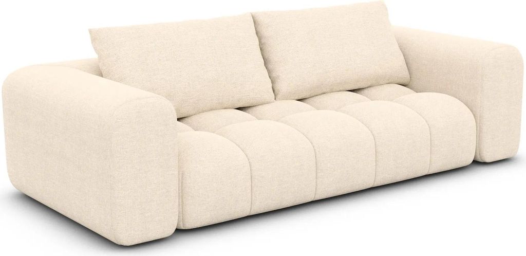 Strukturstoff 3-Sitzer Couch Lavera Creme