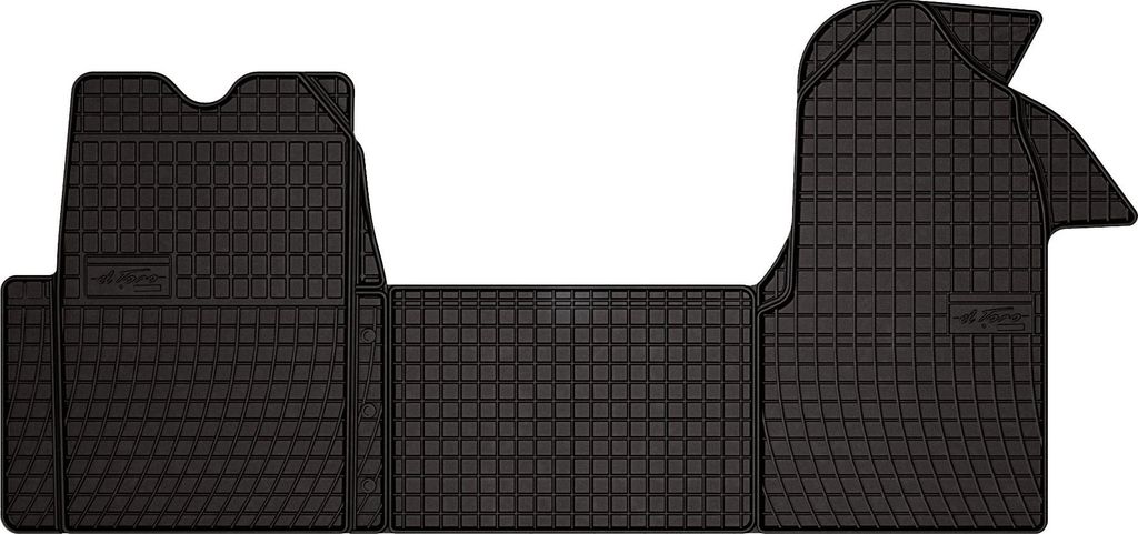 Gummifußmatten passend für Renault Master II FL (Lieferung, Bj. 2003-2010) – schwarz, passgenau, mit Befestigungen set 3 Stk. - Gummi-Automatten