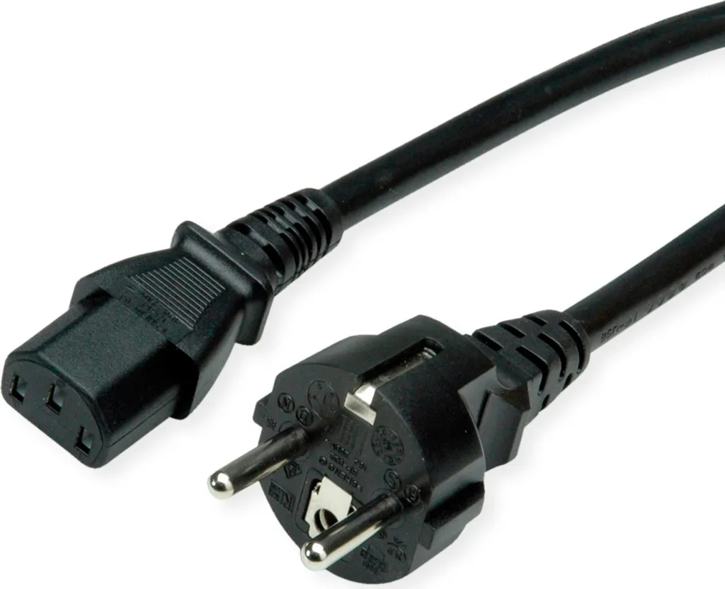 Cavo Alimentazione Valore 19.99.1024 Nero 1.8m C13 Spina Schuko E+F