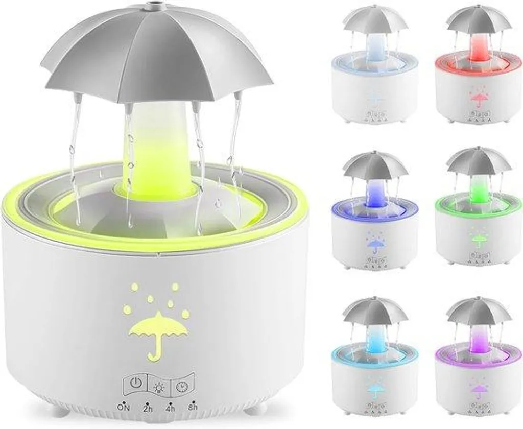 Humidificateur ultrasonique silencieux rotatif avec 7 couleurs LED