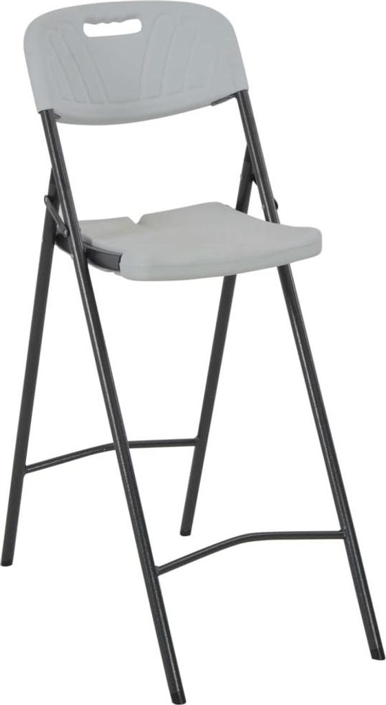 vidaXL Klappbare Barstühle 2 Stk. HDPE und Stahl Weiß