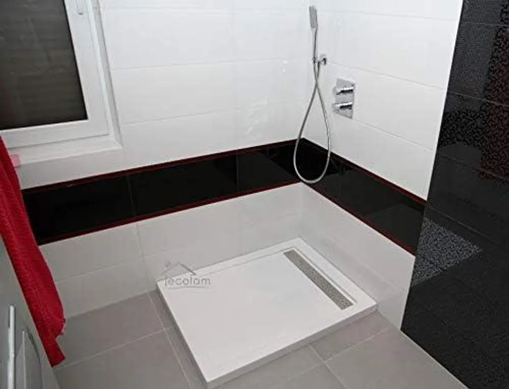 Bac à douche rectangulaire 100x80 cm extra-plat avec kit d'évacuation