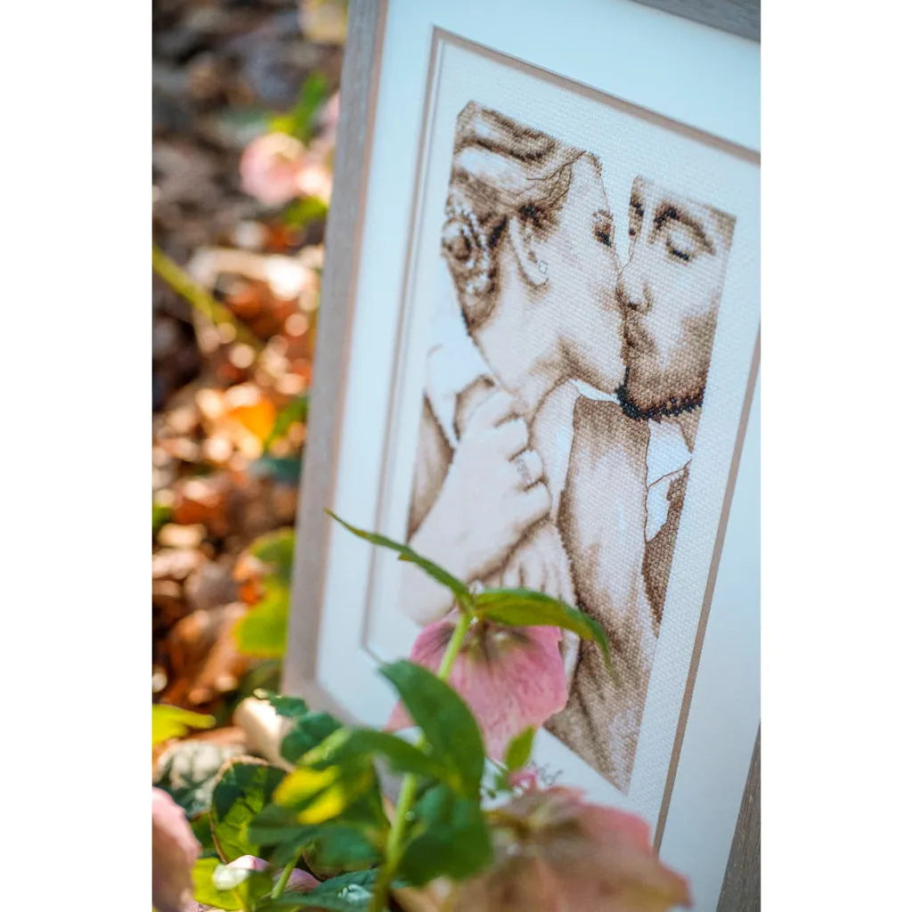 Kit Point de Croix Compté Vervaco Baiser d'Amour - 15x24cm DIY