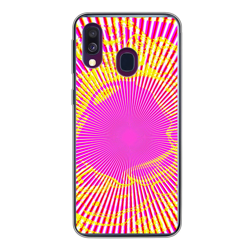 MuchoWow Handyhülle Schutzhülle Hülle für Samsung Galaxy A40 Kunst - Jet - Psychedelisch Silikon Softcase Handy Hülle - Handy-Tasche