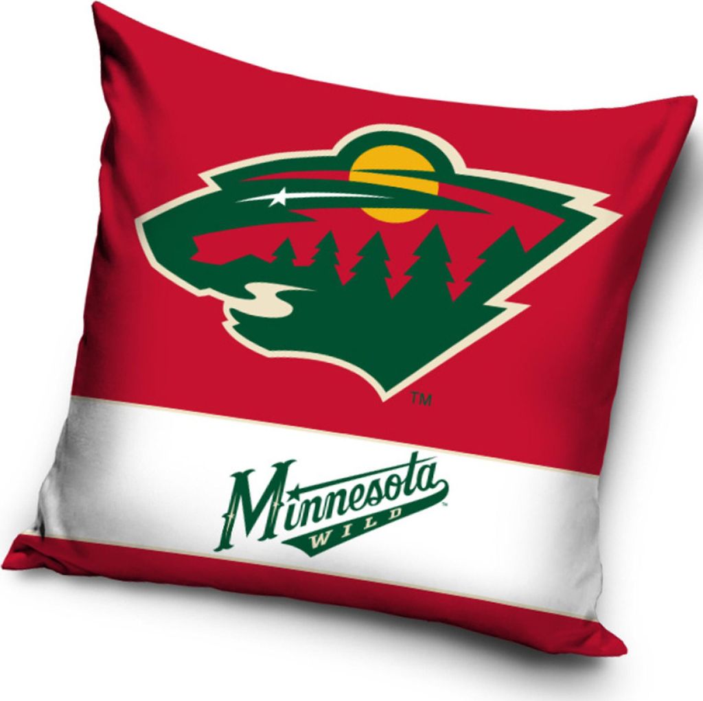 NHL Minnesota Wild Kissen 40x40 cm Velours mit Reißverschluss für Eishockeyfans