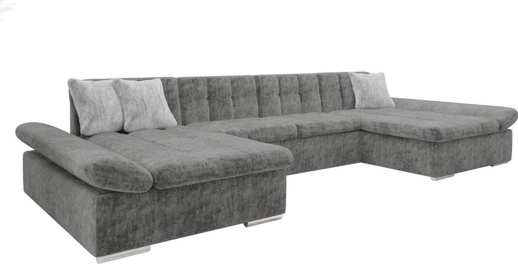 MIRJAN24 Ecksofa Alia Premium mit Regulierbare Armlehnen, U-Form Schlafsofa vom Hersteller mit Zwei Bettkasten (Miu 2058 + Miu 2058 + Miu 2059)