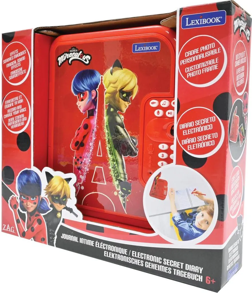 Carnet secret Miraculous Ladybug avec boîte à bijoux et code numérique