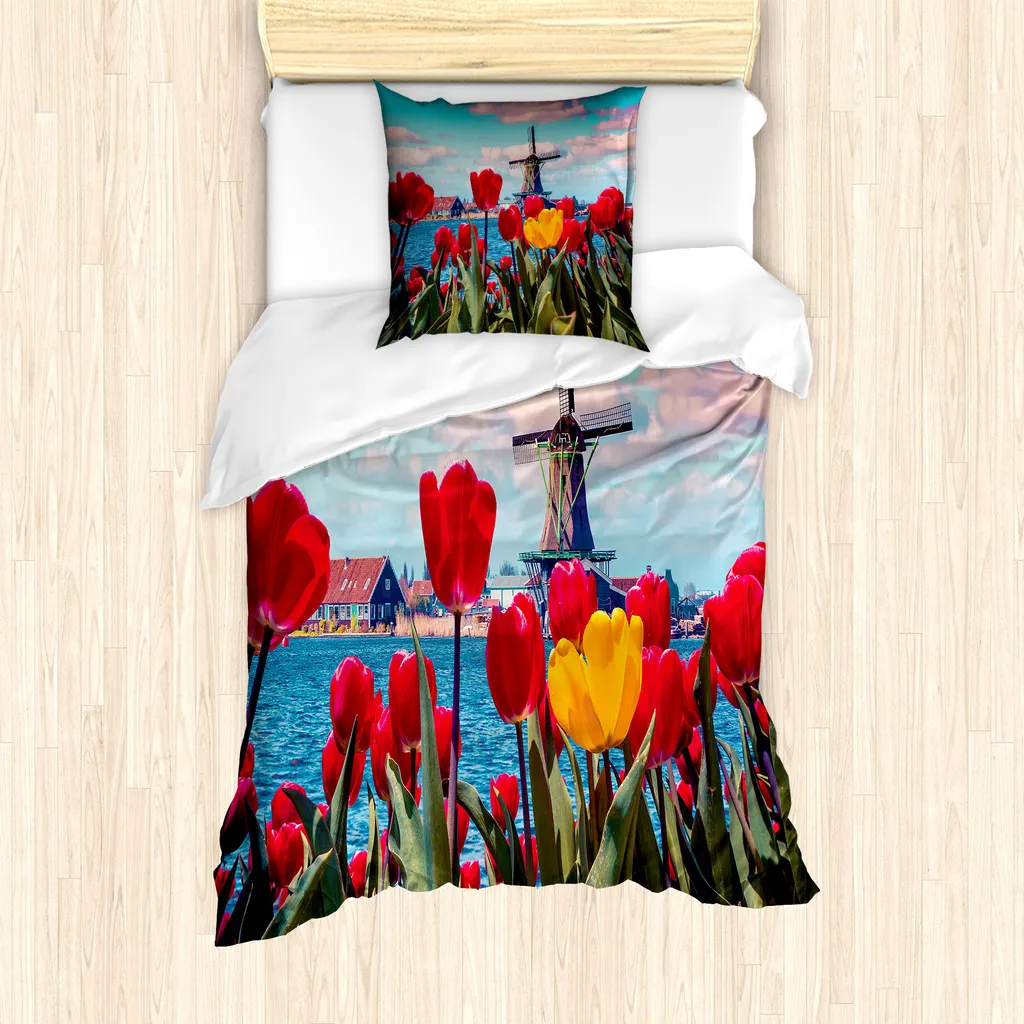Set Copripiumino ABAKUHAUS Amsterdam Tulipani 135x200 Antiacaro